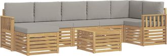 vidaXL Conjunto De Sof&aacute;s De Exterior 7 Uds. Blanco Y Gris Claro Vidaxl
