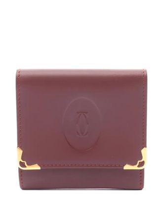 Cartier 2010s Mast Line logo leather wallet - Rood