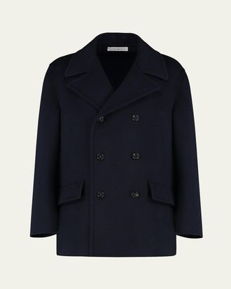 Umit Benan Mens The Good Men Cashmere and Virgin Wool Peacoat