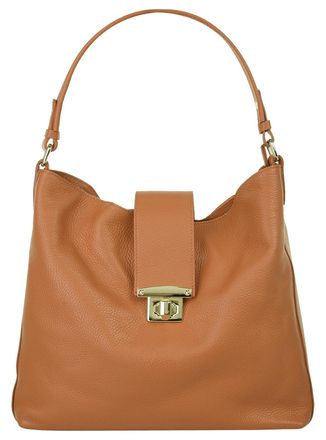 Samantha Look Shopper SAMANTHA LOOK, Damen, Gr. B/H/T: 37cm x 31cm x 16cm onesize, braun (cognac), Leder, unifarben, Taschen Shopper, echt Leder, Made in Italy