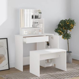 Berkfield Home Dressing Table Set White 86.5x35x136 cm