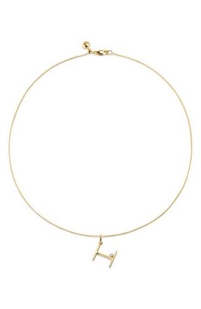 Monica Vinader Diamond Initial Pendant Necklace in 18K Gold Vermeil H at Nordstrom