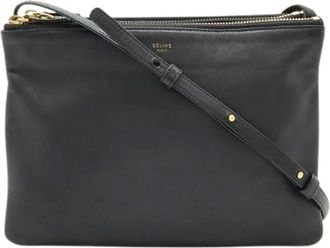 Celine Pre-owned Cross Body Bags, female, Black, Size: ONE SIZE Pre-owned Leather Cross Body Bag