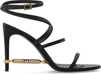 Dsquared2 Leren Sandalen Met Hoge Hak En Versiering - Dames - Sandalen met hakken - Zwart - 38 1/2 EU - Leer - Schoenen