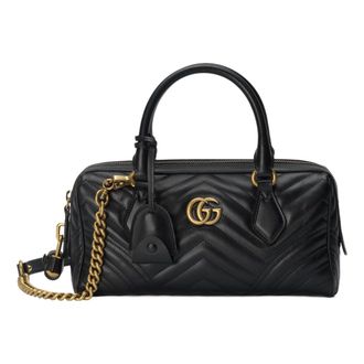 Gucci (WMNS) Gucci GG Marmont Small Top Handle Bag Black 746319-AABZB-1000