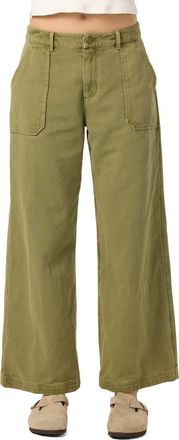 O'Neill Chandler Wide Leg Carpenter Pants in Martini Olive at Nordstrom, Size 25