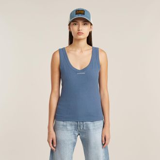 G-Star Slim Rib Tanktop - Midden blauw - Dames