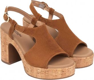Nero Giardini Womens Velour Cork Heel