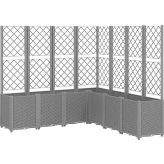 vidaXL Vidaxl - Jardinera Con Enrejado Pp Gris Claro 160x160x140 Cm