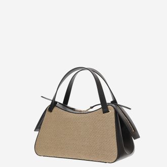 Jil Sander Womens Leather And Raffia Bag Natural Polyamide Shoulder