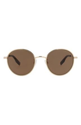McQ by Alexander McQueen 49mm Core Round Sunglasses in Gold Gold Brown at Nordstrom Rack