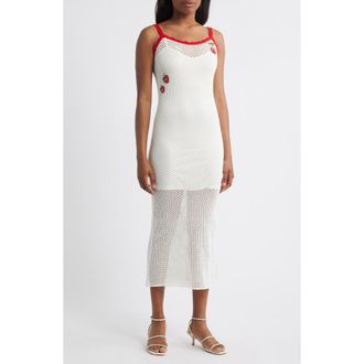 Wayf x Styled by COCO! Marcie Embroidered Cotton Midi Dress in Ivory at Nordstrom Rack, Size X-Small