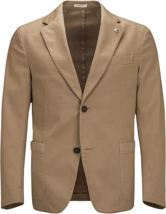 Sartoria Tramarossa Single Breasted Jacket Filippo - Heren - Blazers - Bruin - 2XL - Katoen - Jassen