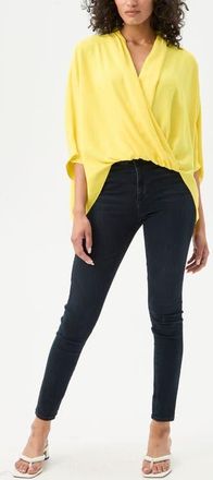 Trina Turk Concourse Oversized Surplice Top in Lavandou Lemon at Nordstrom, Size X-Small