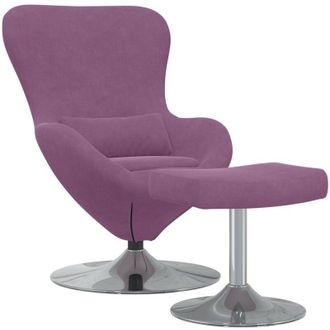 vidaXL Vidaxl - Sill&oacute;n Huevo 2 Pcs Morado 63 X 73 X 90 Cm Terciopelo