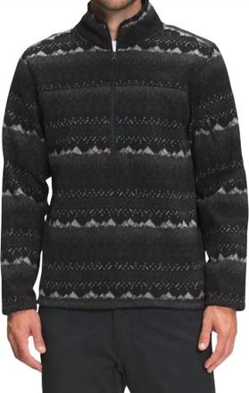 The North Face Print Gordon Lyons Classic 1/4 Zip Jacket In Tnf Black Landscape Knit Print