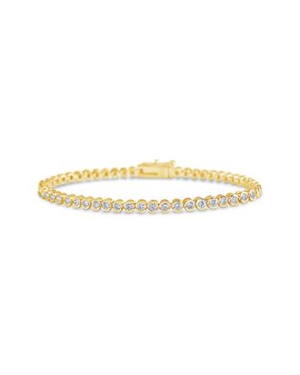 Sterling Forever 14K Plated Cz Tennis Bracelet