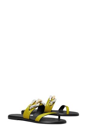 Tory Burch Jessa Two Band Slide Sandal in Green Tomato at Nordstrom, Size 10.5