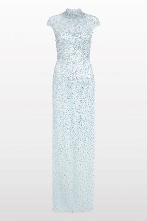 Jenny Packham Treasure Beaded Maxi Dress in Alice Blue at Nordstrom, Size 16 Uk