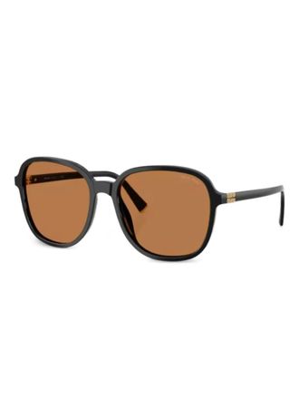 Miu Miu Eyewear logo-detail round-frame sunglasses - Black