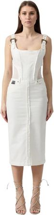 Versace Jeans Couture Kleedjes - Dames - Casual kleedjes - Wit - XS - Katoen - Kleedjes