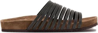 Brunello Cucinelli Su&egrave;de Slippers - Dames - Sandalen - Zwart - 41 EU - Su&egrave;de - Schoenen