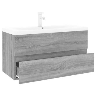 Berkfield Home Sink Cabinet with Built-in Basin Grey Sonoma Engineered Wood