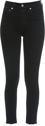 Re/Done Jeans Comfort Stretch High Rise enkelgewasstraal - Dames - Skinny Jeans - Zwart - W24 - Jeans