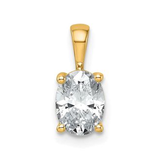 Diamond2Deal 14k Gold 1 Ct Lab Grown Diamond Oval Pendant