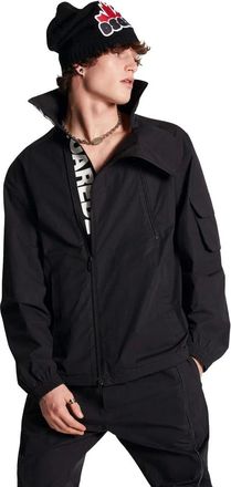 Dsquared2 Jassen, Heren, Zwart, S, Katoen, Zwarte Katoenen Elastaan Jas