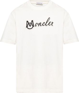 Moncler logo-embroidered cotton T-shirt - White