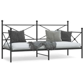 vidaXL Dormeuse senza Materasso Nero 90x200 cm in Acciaio - Vidaxl