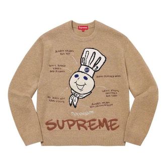 SUPREME Doughboy Sweater Tan White SUP-FW22-717