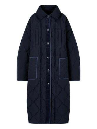 TOMBOY detachable-collar quilted coat - women - Nylon/Duck Down - OS - Blue