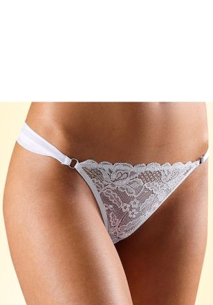 Nuance String NUANCE, Damen, Gr. 52/54, weiss (wei&szlig;), Obermaterial: 90% Polyamid, 10% Elasthan, Unterhosen String, mit Schmuckdetail hinten