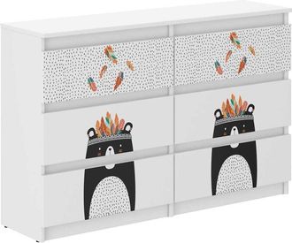 OEM C&oacute;moda Infantil R-120 Osito De Peluche Blanco Y Negro