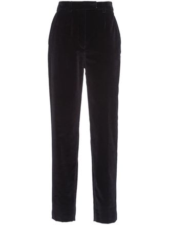 Prada velvet straight-leg trousers - Black