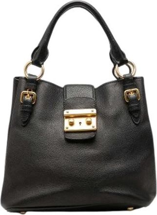 Miu Miu Pre-owned Satchel - Dames - Vintage Handtas - Zwart - ONE Size - Leer - Vintage