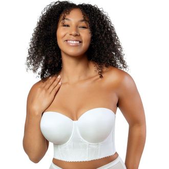 Affinitas Elissa Full Busted Strapless Bustier in Pearl White at Nordstrom, Size 30Ddd