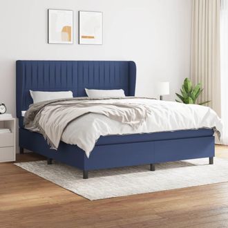vidaXL Vidaxl - Cama Box Spring Con Colch&oacute;n Tela Azul 180x200 Cm