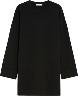 Max Mara Kleedjes, Dames, Zwart, S, Elegante Martina Jurk met Ronde Hals