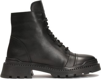 Kazar Luel Enkellaarsjes - Dames - Veterlaarzen - Zwart - 37 EU - Leer - Schoenen