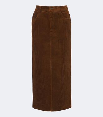 Isabel Marant Odalie cotton and linen corduroy maxi skirt