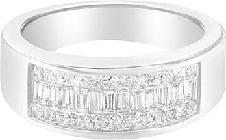 House of Brilliance 14K White Gold 1.0 Cttw Princess and Baguette-cut Diamond Ring at Nordstrom, Size 6
