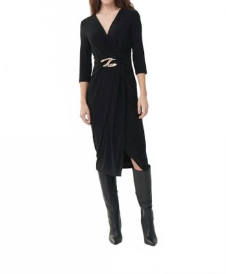 Joseph Ribkoff Draped Sheath Dress In Black