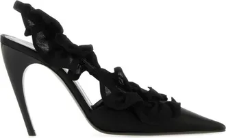 Nensi Dojaka Black Satin Pumps
