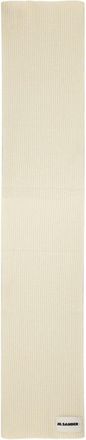Jil Sander Ribbed Wool Scarf With Subtle Logo Detail