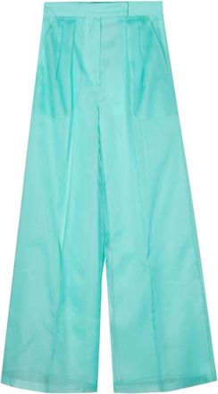 Max Mara wide-leg silk trousers - women - Acetate/Silk/Silk/Polyamide - 42 - Blue