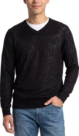 Raffi Jacquard Wool-Blend V-Neck Sweater