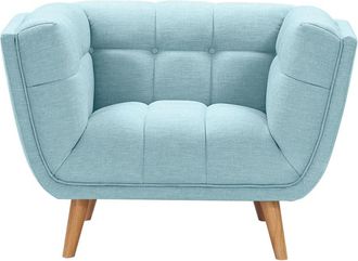 Rendez-Vous D&eacute;co Sill&oacute;n tapizado en tejido azul claro